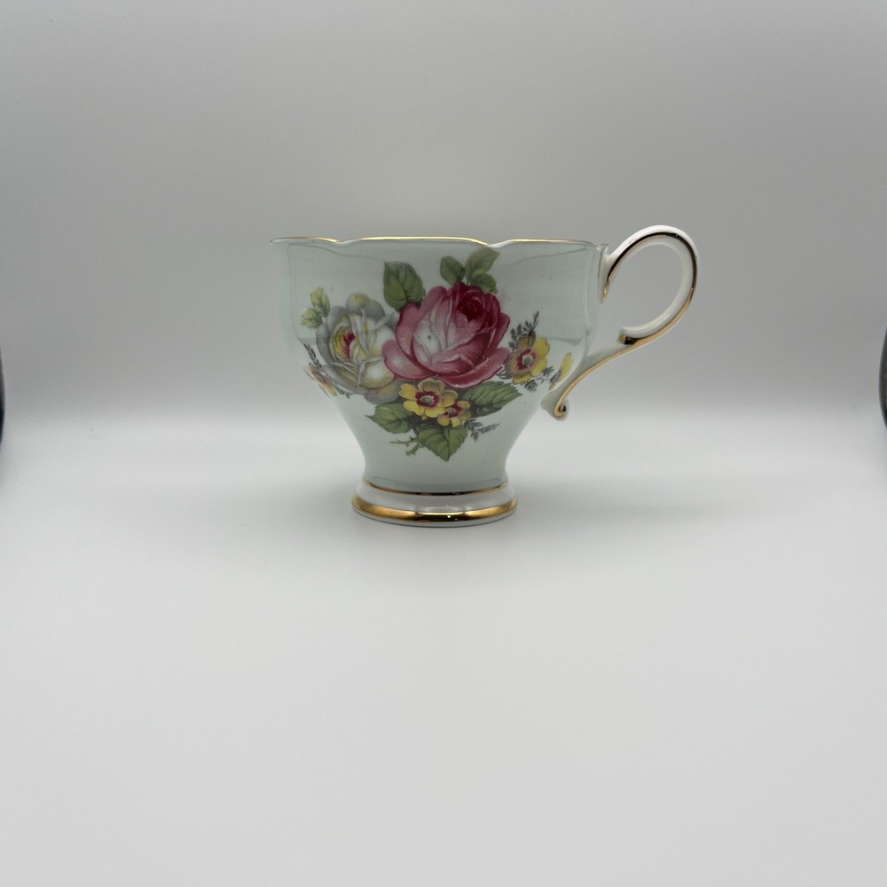 Paragon Double Warrant Fine Bone China Teacup Saucer Blue Pink Rose England - Picture 4 of 16